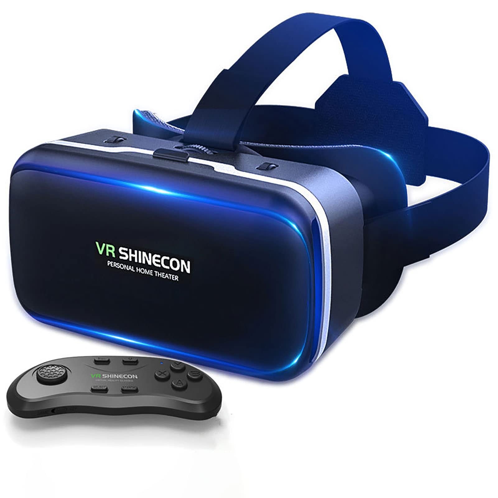 3D VR Glasses with Remote Control, VR Headset for iPhone & Android Smartphones 4.7-6.6 Inch, Bluetooth Remote, Eye Care System - Black (Model B01) - Perfect for Gaming, Movies & Virtual Reality Experiences