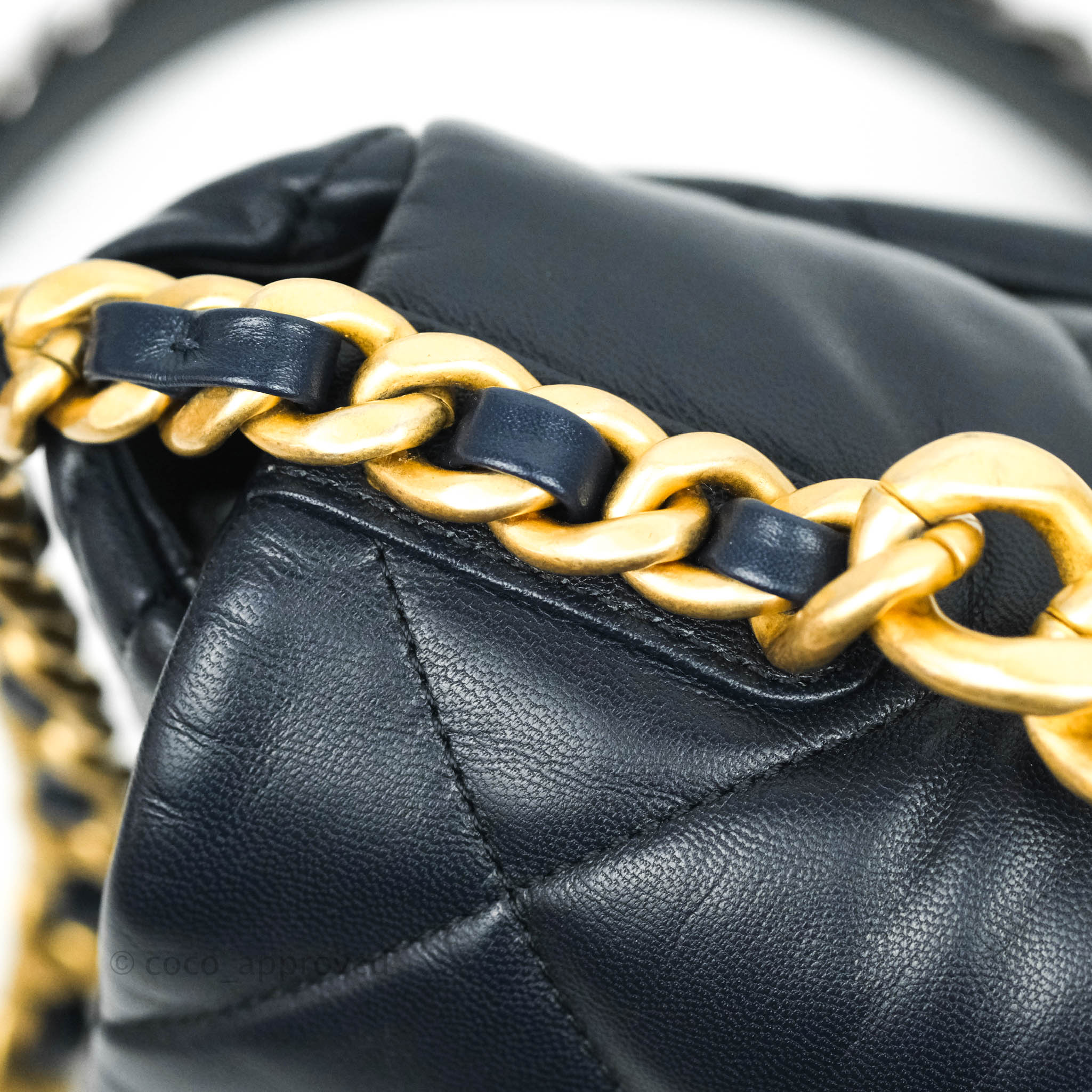 Chanel 19 Medium Flap Bag in Navy Goatskin Leather with Mixed Hardware - Perfect for Work, Travel & Evening Events