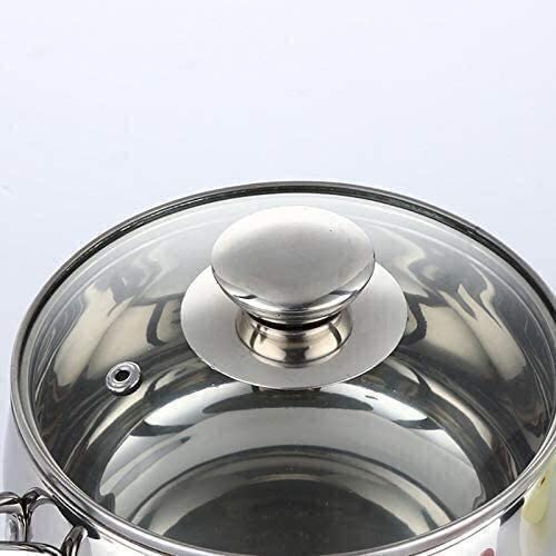 Stainless Steel Wok Soup Pot with Glass Lid - Nonstick Milk Pan & Saucepan with Heat-Resistant Handle - 14cm (5.5 Inch) - Perfect for Cooking, Boiling, and Simmering Soups, Stews, and Sauces