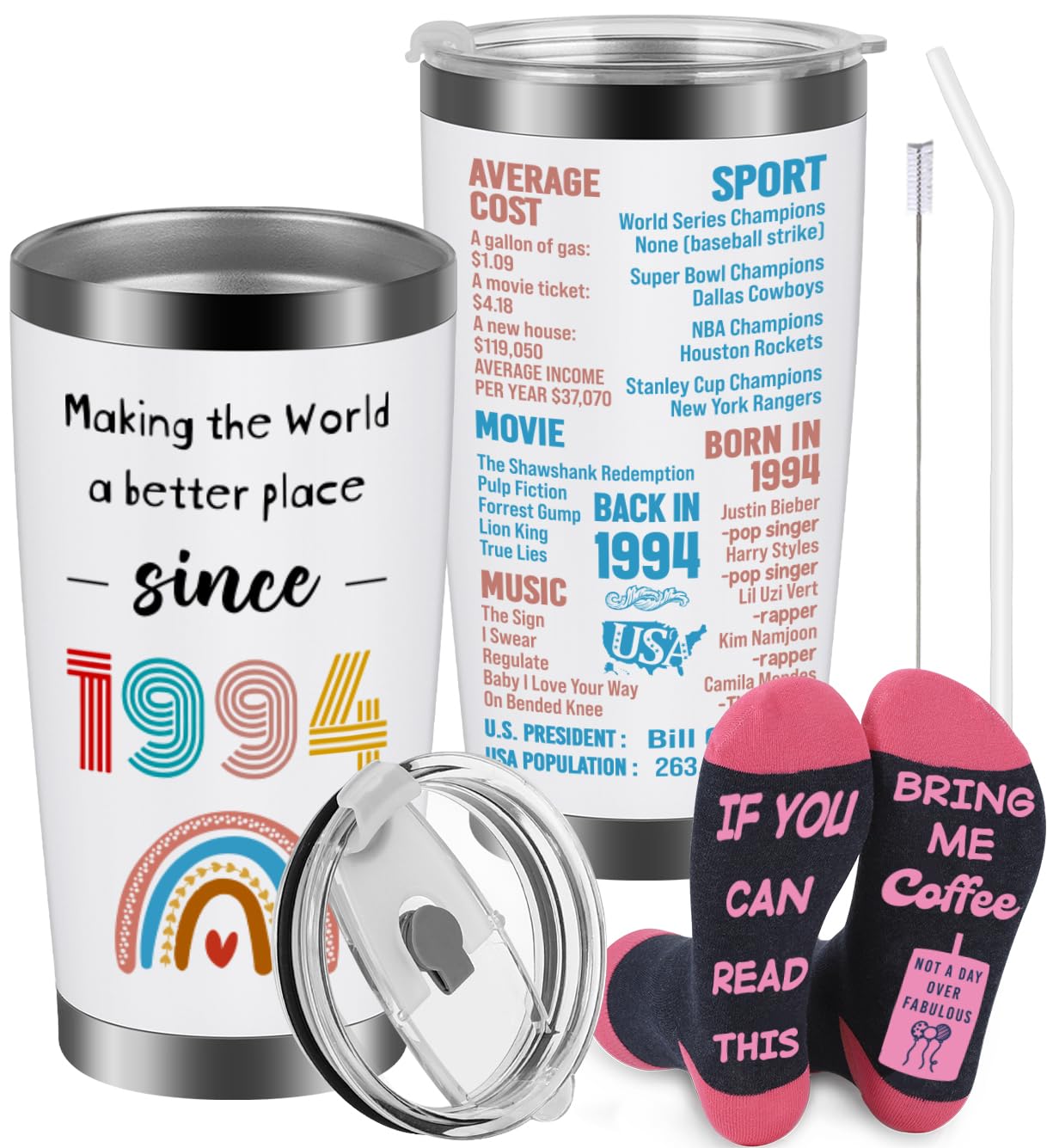 31st Birthday Gifts for Women - Unique 31 Year Old Gift Ideas for Her - 1994 Vintage Happy 31st Birthday Party Favors - Insulated Tumbler Cup for Celebrations, Office Use & Daily Hydration