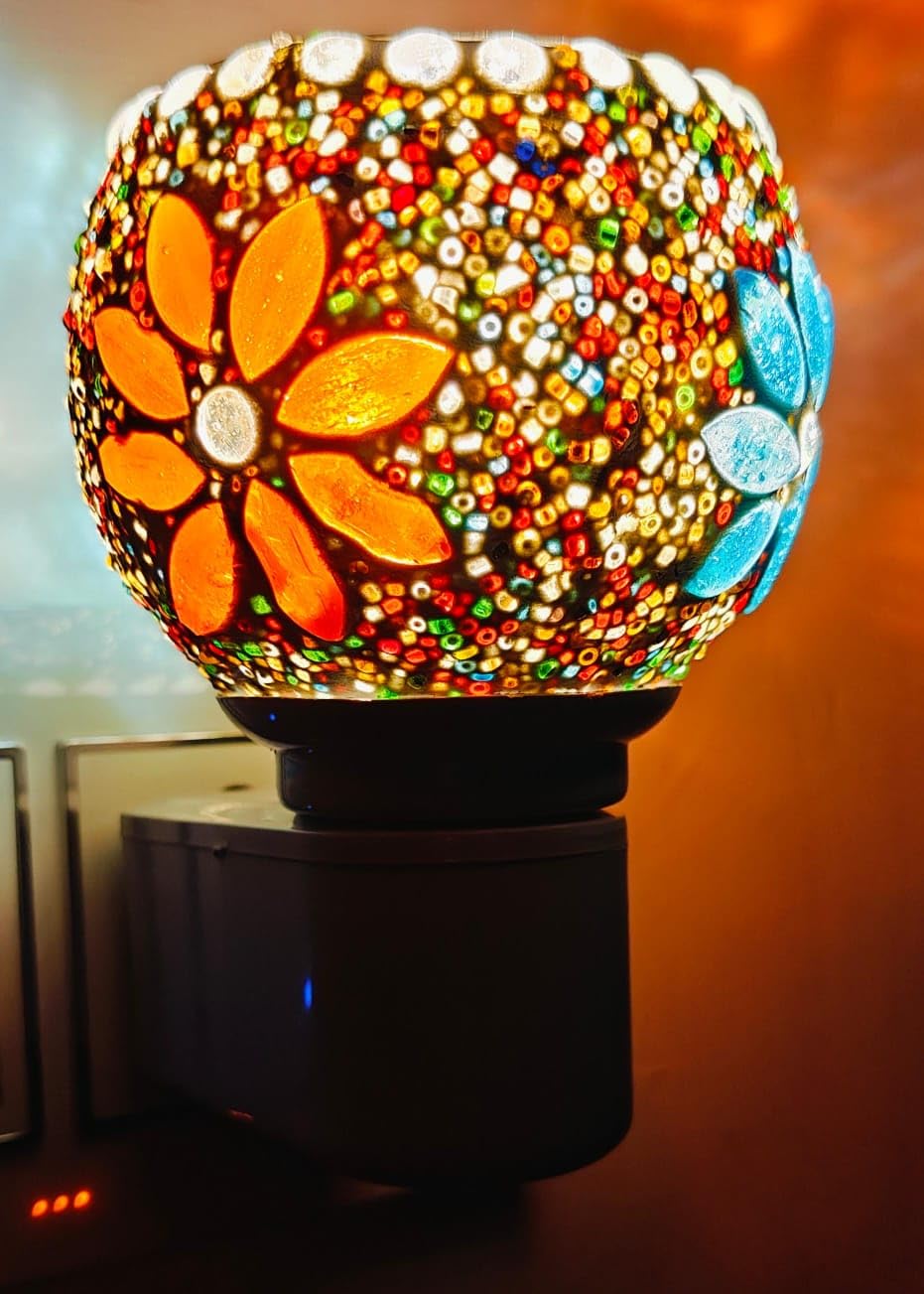 Surekha Ceramic Aroma Diffuser - Multi Functional Essential Oil Diffuser & Night Lamp with On/Off Switch | Kapoor Dani Camphor Burner for Home Fragrance | Smoke-Free, Child-Safe & Shock-Proof | Perfect for Bedroom, Yoga, Meditation & Relaxation Spaces
