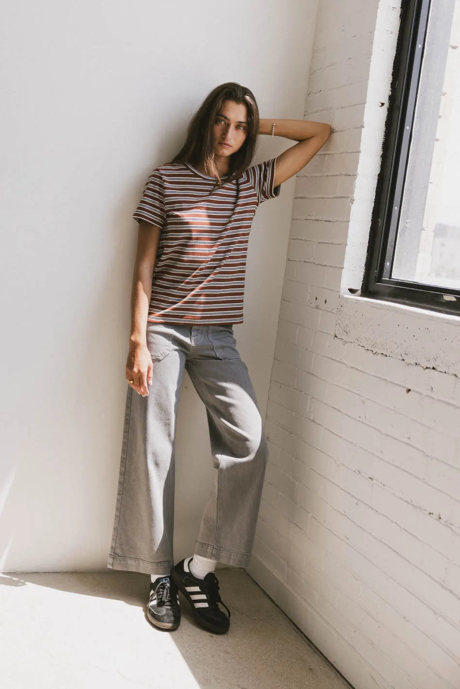 Leila High Waist Wide Leg Jeans for Women - Stretchy Grey Denim Pants, Comfortable & Trendy - Perfect for Casual Outfits, Office Wear & Date Nights