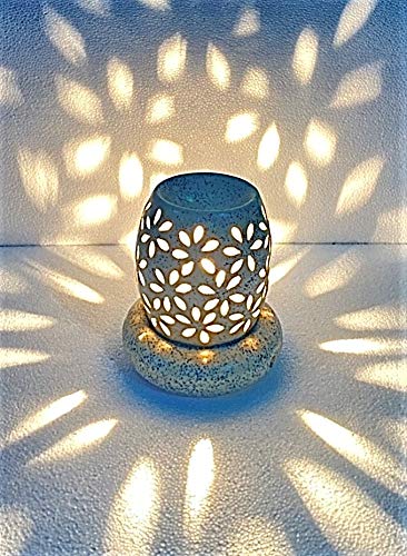 Ancient Style Ceramic Electric Aroma Oil Diffuser with Extra Bulb - Handcrafted Essential Oil Burner & Fragrance Lamp for Home Decor, Yoga, Spa, and Relaxation