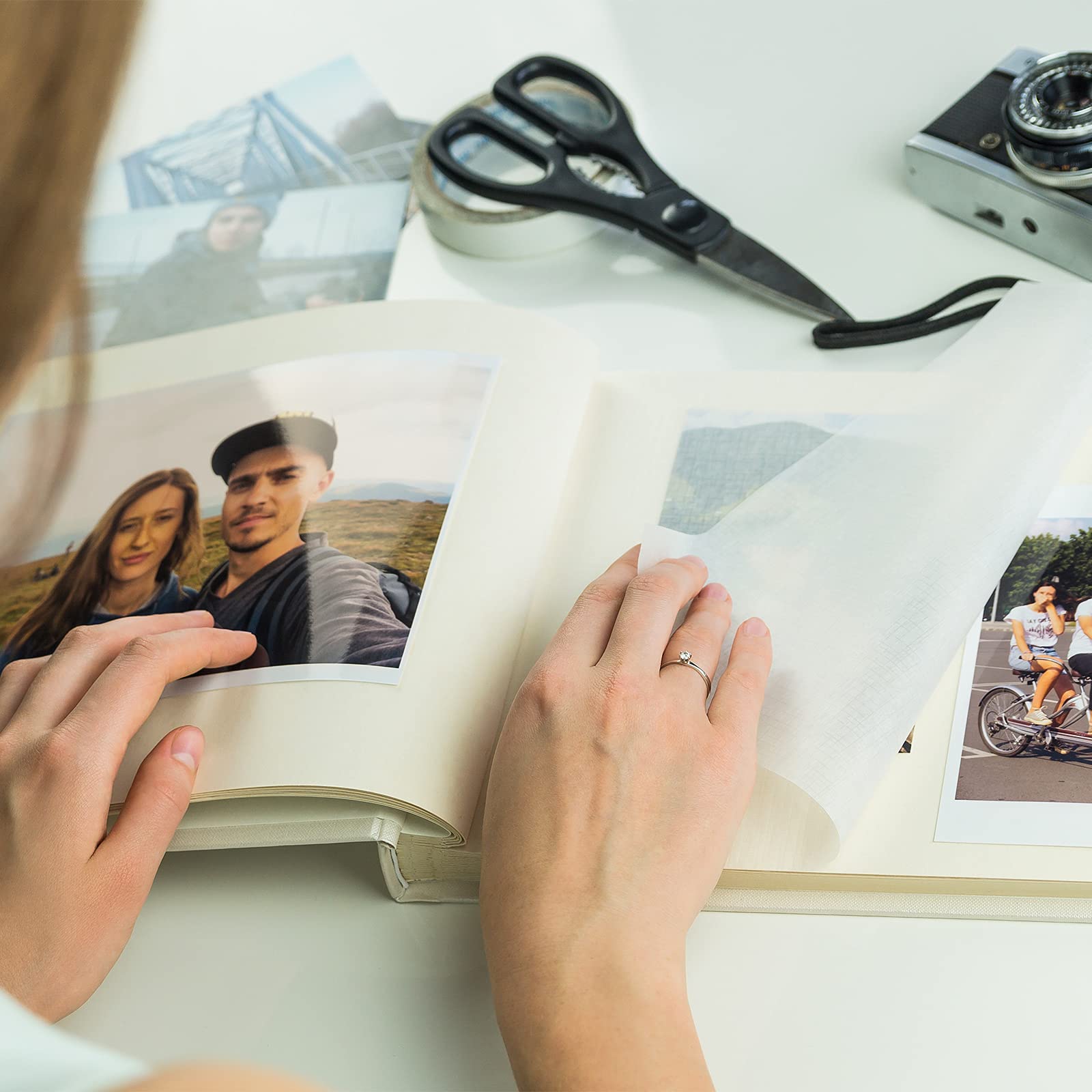 Durony 500-Piece White Double-Sided Photo Stickers - Self-Adhesive Scrapbooking Tape for DIY Albums, Journals & Picture Frames | Perfect for Memory Books, Wall Decor & Craft Projects