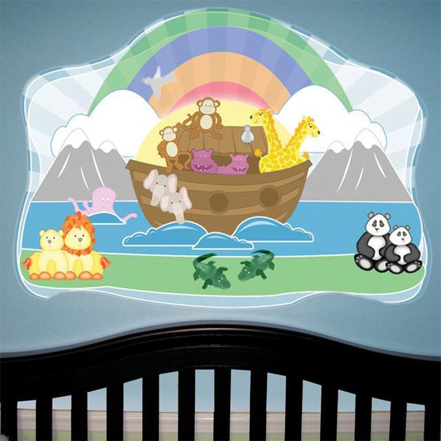 Noah's Ark Baby Mural Wall Sticker - Waterproof Nursery Decor for Boys & Girls | Perfect for Baby Rooms, Daycares, and Kids' Bedrooms