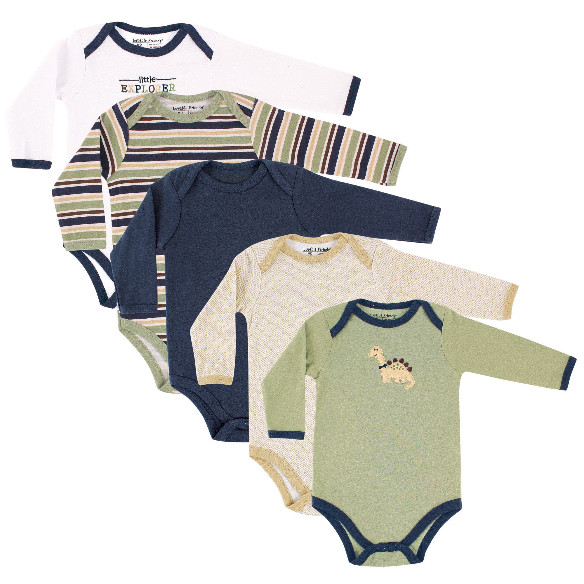 Luvable Friends Baby Girls Cotton Long Sleeve Bodysuits - Soft & Comfortable Onesies for Newborns, Infants & Toddlers - Perfect for Playtime, Daycare & Family Outings