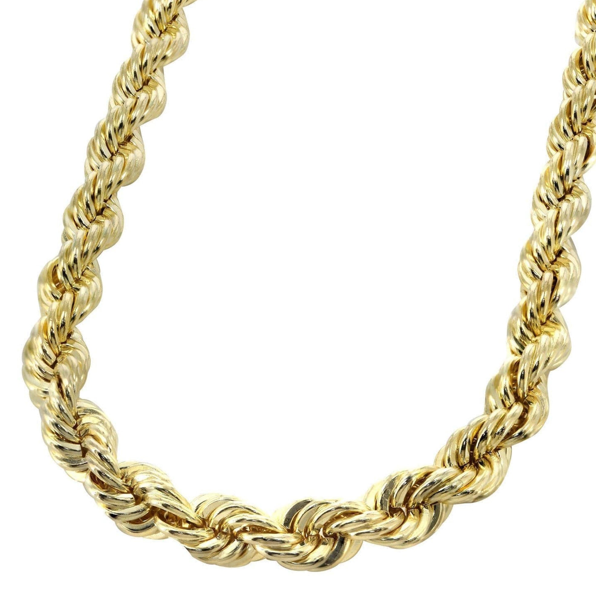 10K Gold Rope Chain Necklace for Women - 4mm Thick Durable 14K Gold Plated Jewelry - Perfect for Layering, Gift Giving & Everyday Wear