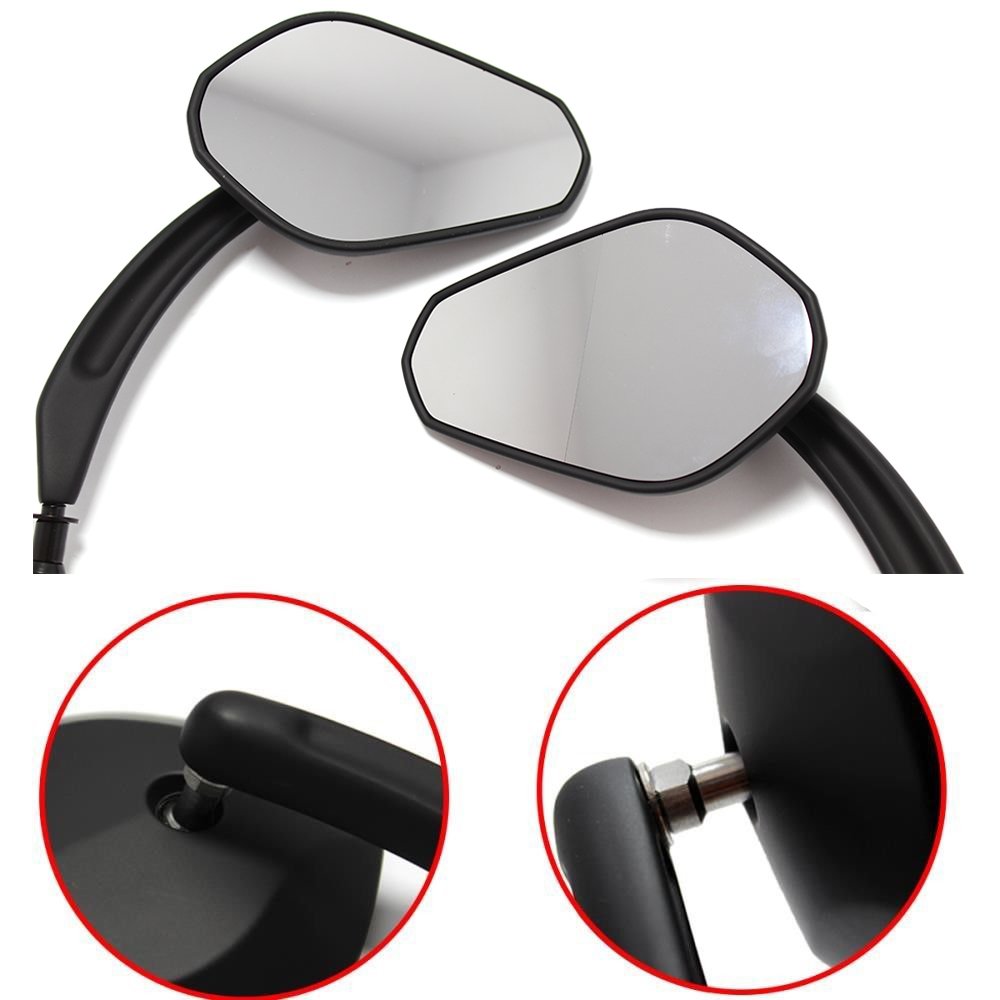 Black Motorcycle Rear View Side Mirrors for Harley Davidson Road King & Road Glide - Durable & Adjustable Safety Mirrors for Cruiser Bikes - Perfect for Highway Riding & Urban Commuting
