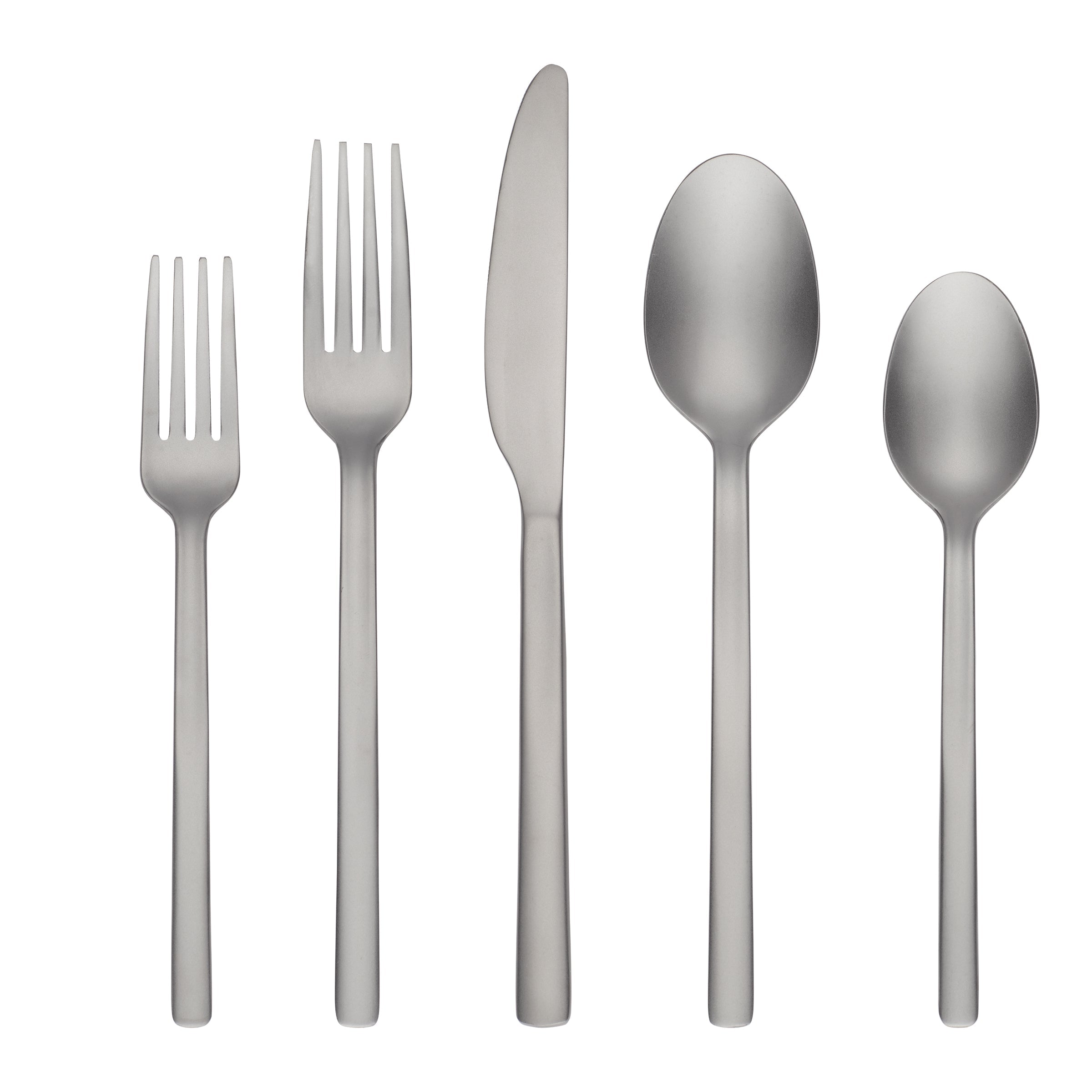 20-Piece Flatware Set - Stainless Steel Silverware for Everyday Dining, Parties & Gifts | Scout Sand Collection | Durable & Elegant Cutlery Set for Home, Restaurant & Wedding Use