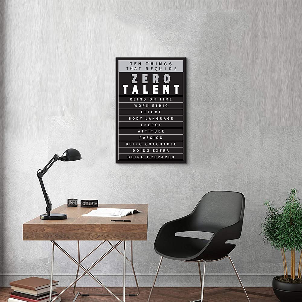 10 Things That Require Zero Talent Motivational Poster - 12x18 Inch Inspirational Wall Art for Office, Home & Classroom Decor | Positive Quote Prints for Workplace, Gym & Study Room