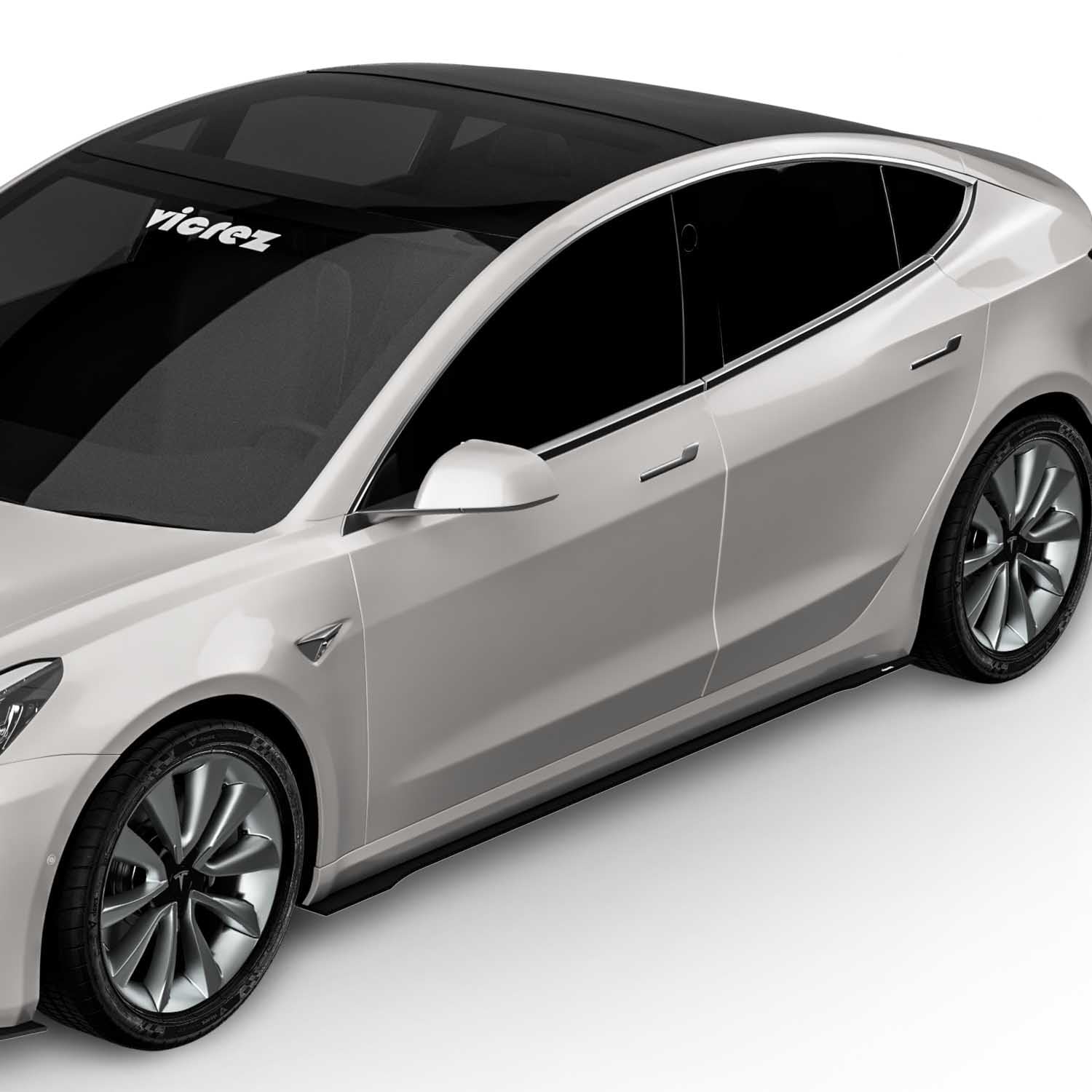 Vicrez VR1 Side Splitter vz102380 for Tesla Model 3 2017-2021 - Aerodynamic Body Kit Upgrade for Enhanced Style & Performance | Perfect for Car Enthusiasts & Street Racing