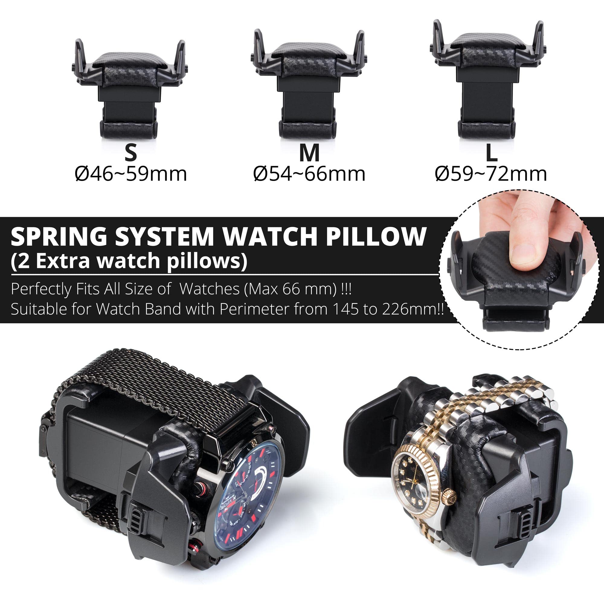 Premium Automatic Watch Winder with Japanese Mabuchi Motor - LCD Touchscreen Control, Carbon Fiber Exterior & Adjustable Watch Pillows | Perfect for Rolex, Omega & Luxury Watch Collections | Home & Office Use