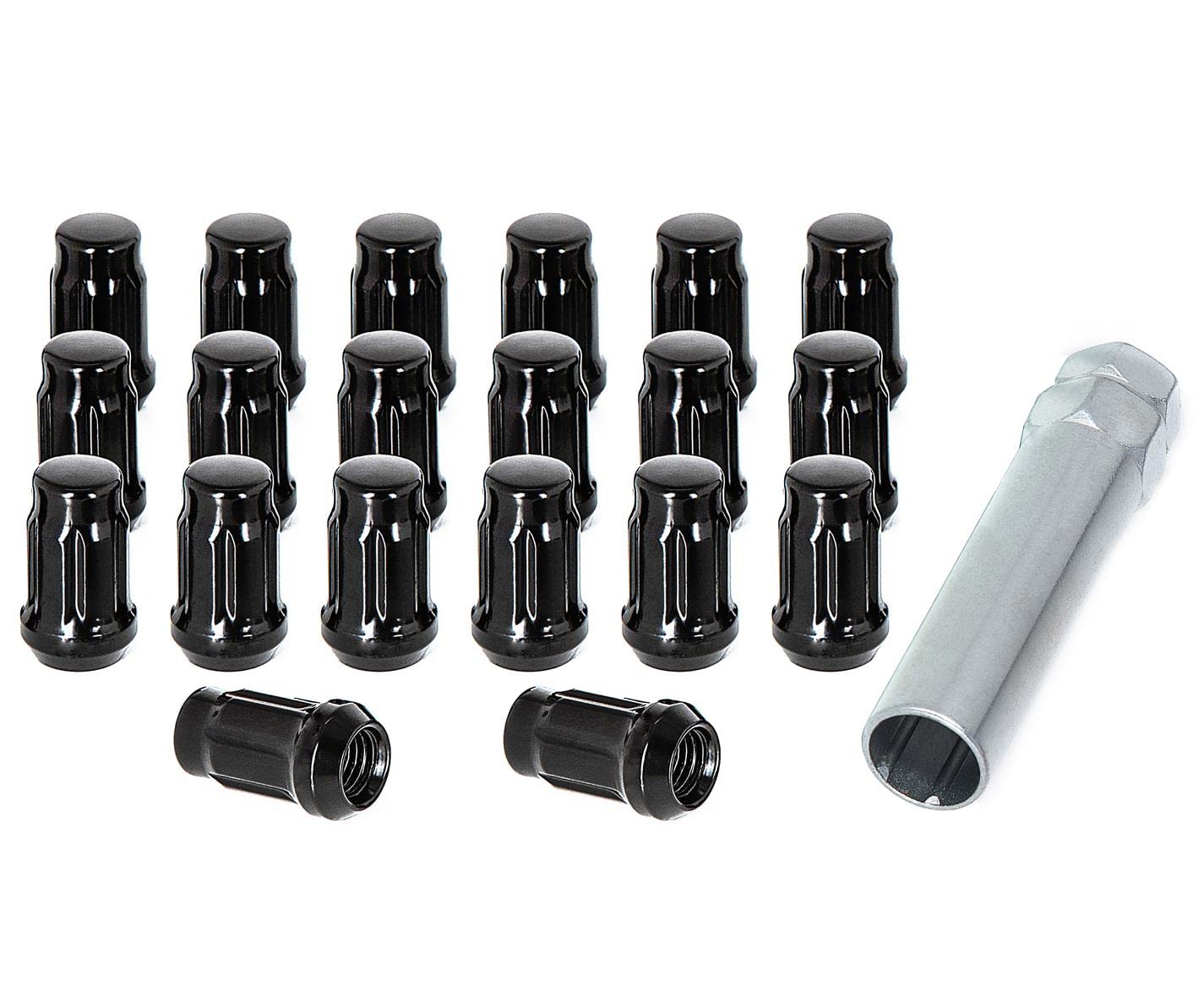 Black M12x1.5 6-Spline Lug Nuts with Cone Seat (20-Piece Set) - Compatible with Chevrolet Cruze/Malibu, Ford Fusion, GMC, Honda Accord - Closed End Wheel Accessories for Aftermarket Wheels - Perfect for Car Upgrades, Wheel Replacement & Automotive Maintenance