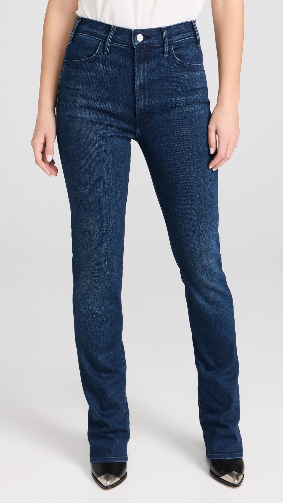 MOTHER Women's The Hustler High-Waist Skinny Jeans with Heel - Stretch Denim Pants for Work, Night Out & Casual Wear