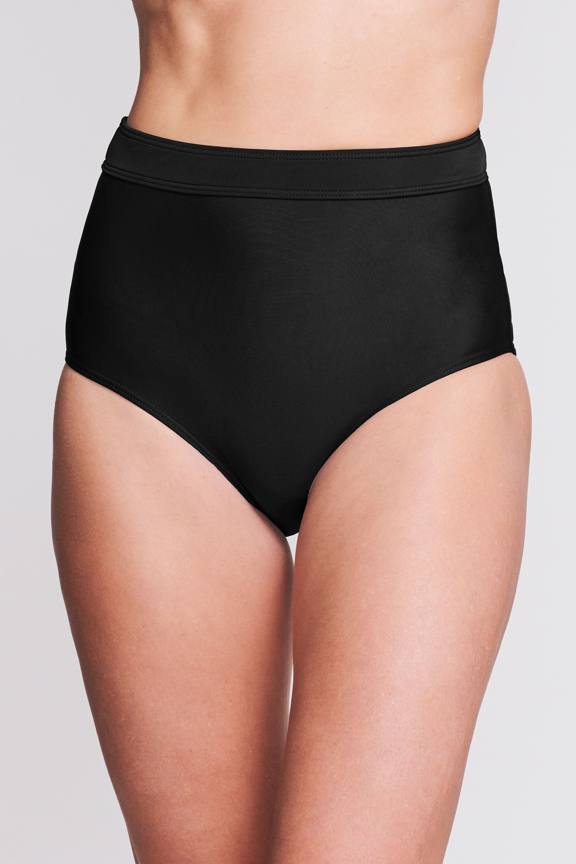 High Waist Brief in Solid Black - Comfortable Women's Underwear for Everyday Wear & Workout - Perfect for Yoga, Gym & Lounge