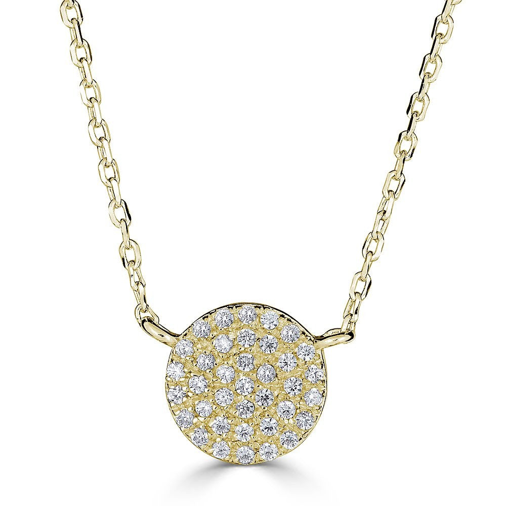 14K Gold 0.20 CTW Diamond Circle Pendant Necklace for Women - Elegant Everyday Jewelry & Perfect Gift for Anniversary, Birthday or Valentine's Day