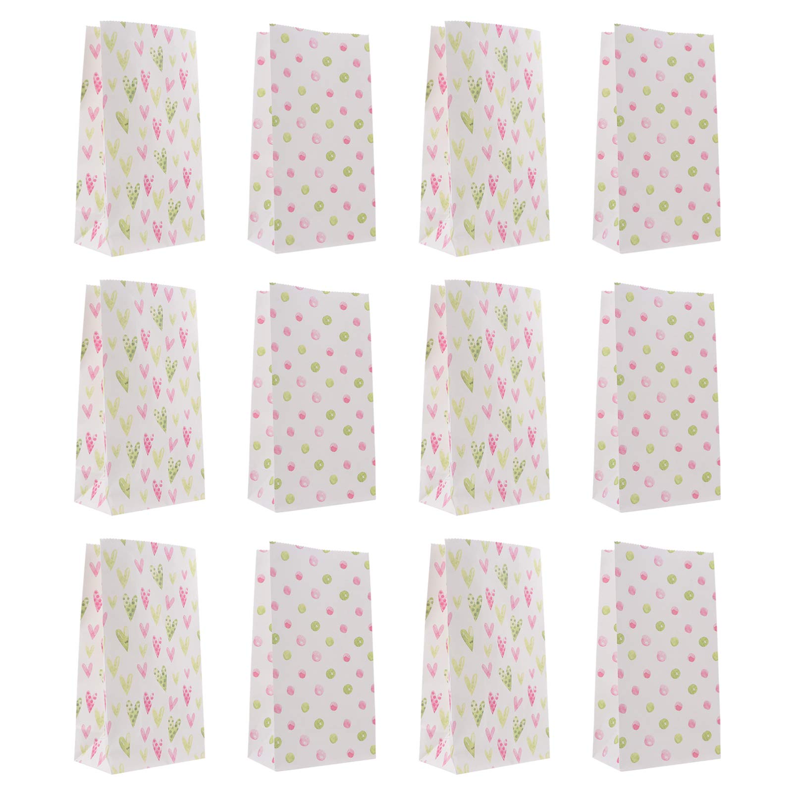 24-Piece HEMOTON Heart-Shaped Paper Gift Bags for Valentine's Day - Red Polka Dot Candy Bags for Birthday, Wedding, Bridal Shower & Party Favors - Perfect for Valentine's Gifts, Party Decorations & Sweet Treat Packaging