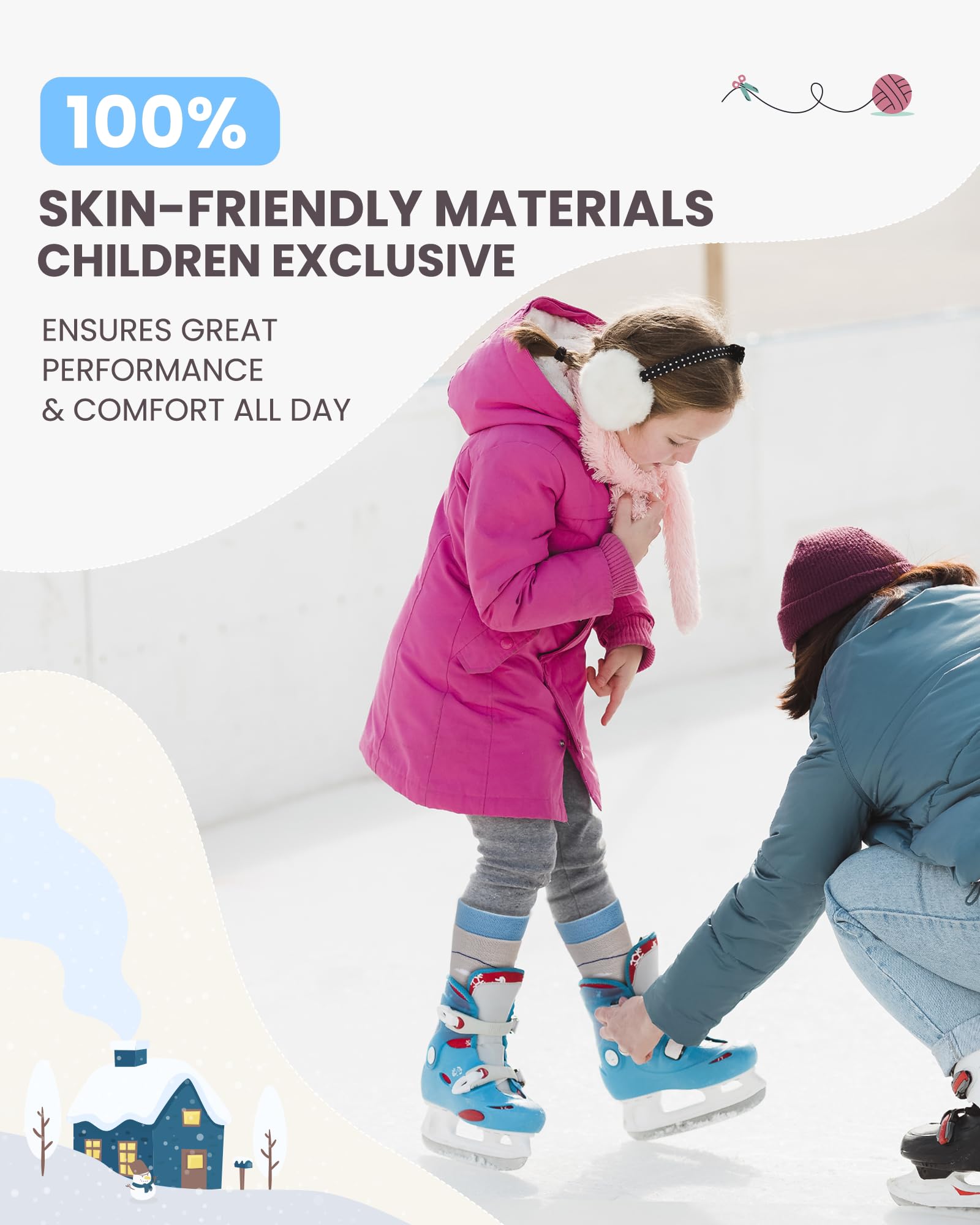 OutdoorMaster Kids Ski Socks - Thermal Over The Calf Snowboard & Skating Socks for Boys & Girls - Warm Winter Sports Socks for Skiing, Snowboarding & Ice Skating