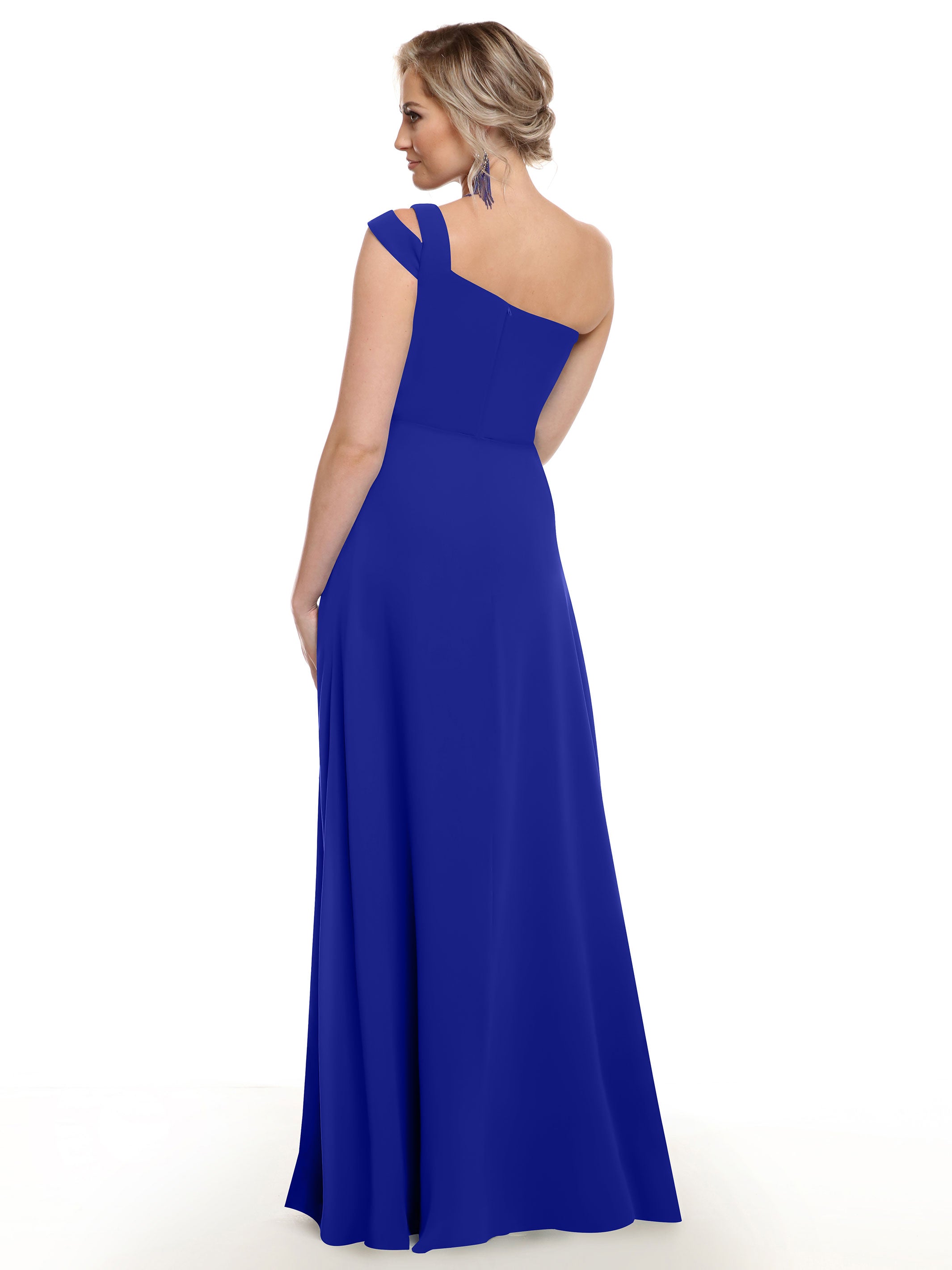 Elegant 80139 Chiffon A-Line One Shoulder Bridesmaid Dress with High Slit - Perfect for Weddings, Prom & Formal Events