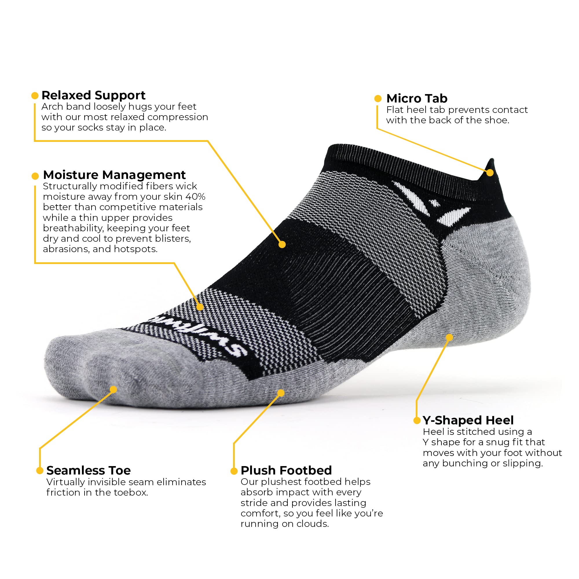 Swiftwick MAXUS ZERO Golf & Running Socks for Men & Women - Maximum Cushion Performance Socks for Comfort & Support - Perfect for Golfers, Runners & Outdoor Activities