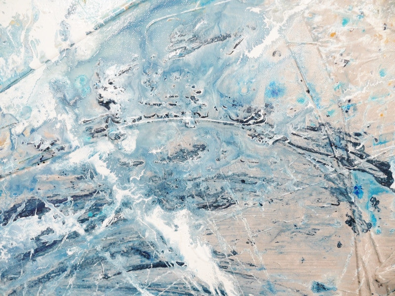 Abstract Blue Creme Art Print - Modern Wall Decor for Living Room, Bedroom & Office - Inspirational Home Decor