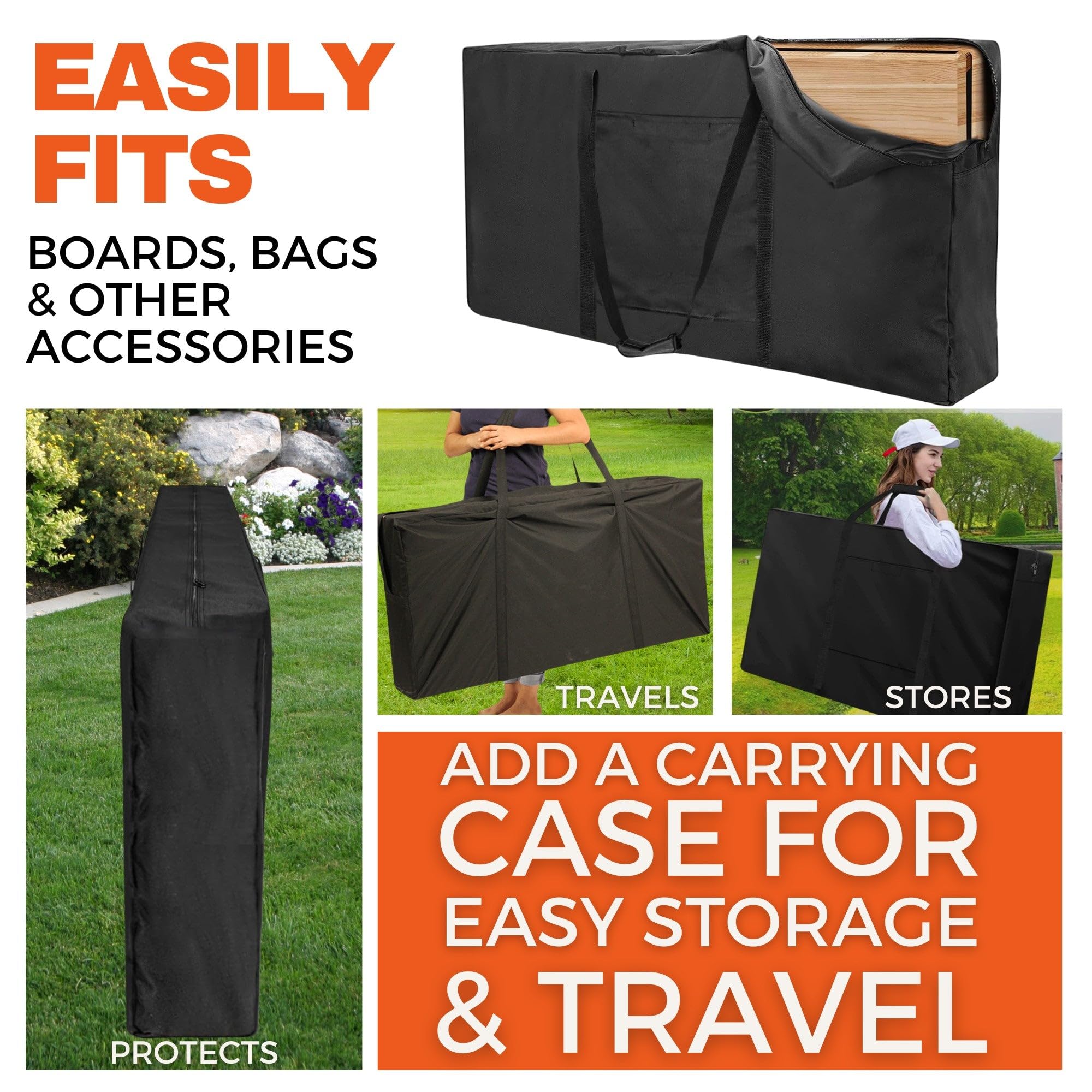 Premium Dark Grey & Yellow Striped Cornhole Set - Regulation Size 27