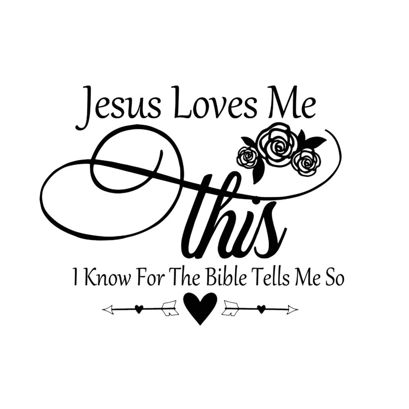 Jesus Loves Me Wall Sticker - Bible Quote Vinyl Decal for Home & Laundry Room Decor
