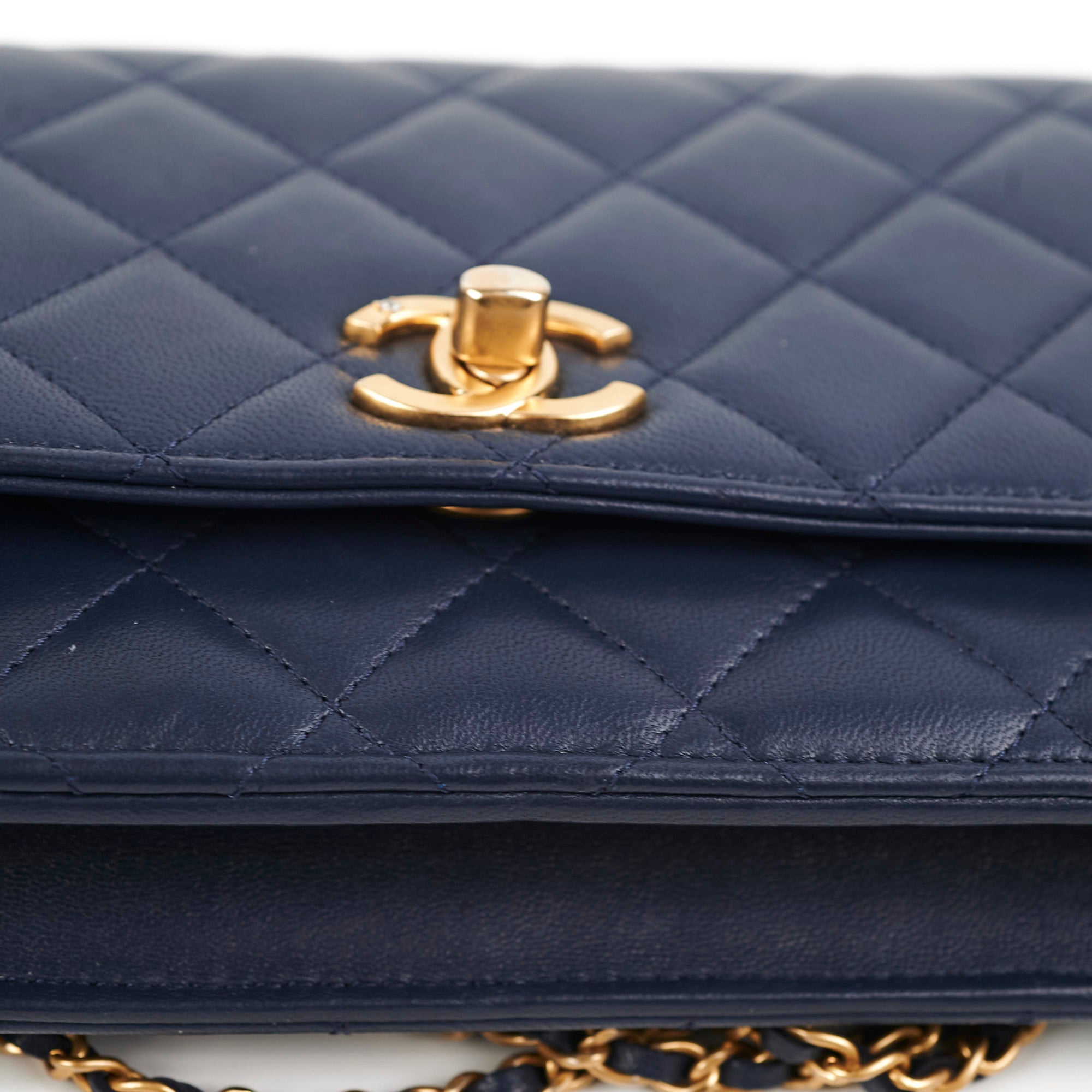 Chanel Seasonal Wallet On Chain Lambskin Navy Microchipped - Luxury Crossbody Bag for Women, Perfect for Parties, Date Nights & Special Occasions