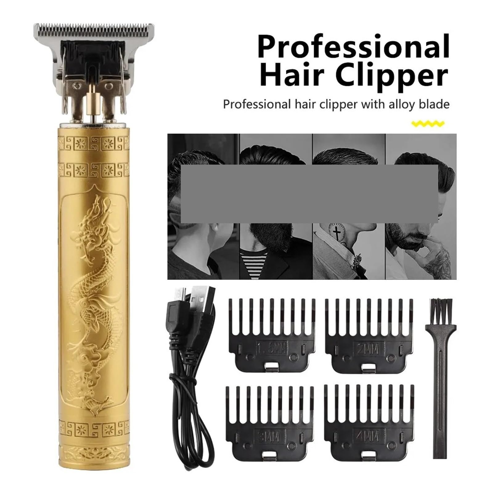 Professional T9 Style Electric Razor & Hair Clipper for Men - Retro Buddha Head Carving & Oil Head Trimmer with ABS Handle | Perfect for Home Grooming, Barber Shops & Beard Styling