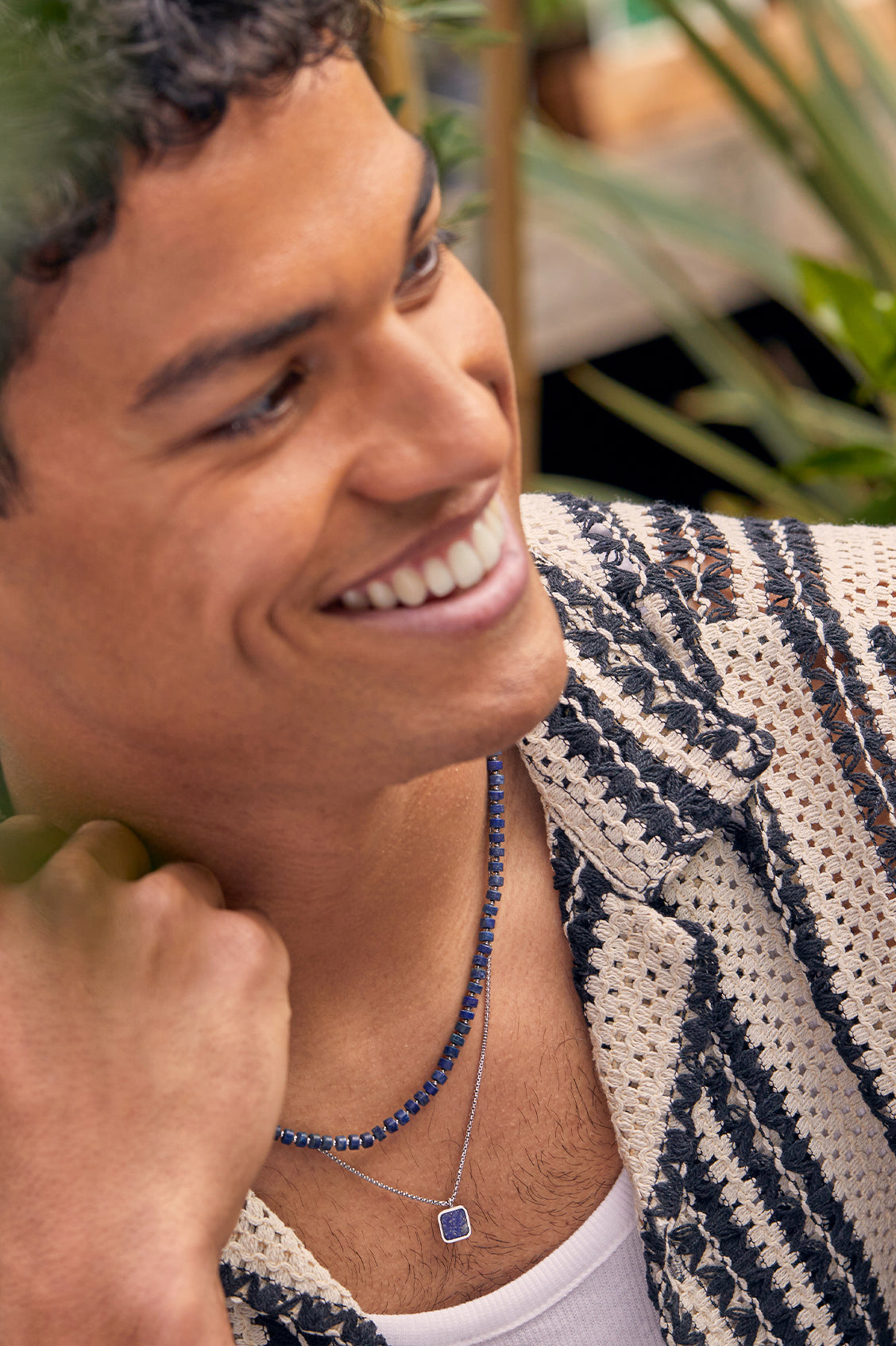 Men's Square Gemstone Pendant Necklace - Sterling Silver or Gold Plated Gemstone Jewelry for Men - Perfect for Gifts, Weddings, and Formal Occasions