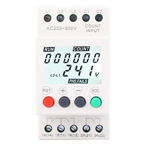 3 Phase Voltage Monitor Relay - RD6-W LCD Display Under/Over Voltage & Phase Sequence Protector | High Quality Electrical Protection Device | For Industrial Equipment, HVAC Systems & Power Distribution