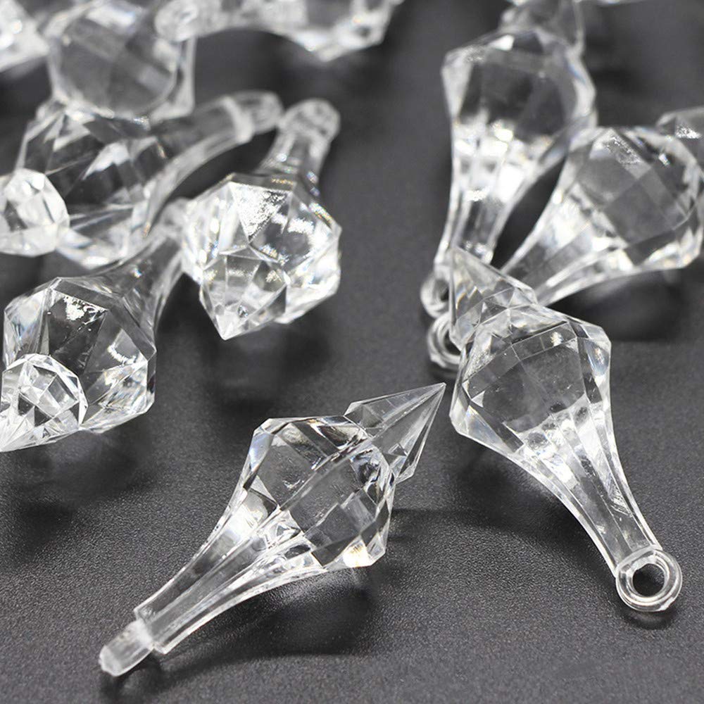 130 Pcs Clear Acrylic Chandelier Drops - Wedding Decorations, Bridal Shower Centerpieces, Table Decor - Perfect for DIY Lighting Fixtures, Party & Event Decor