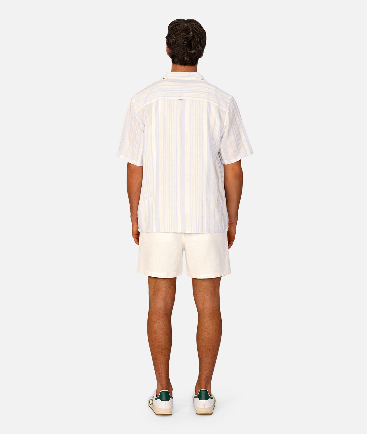 Positano Linen Short Sleeve Shirt for Men - Breathable Summer Casual Shirt in Off White, Silver & Blue | Perfect for Beach Vacations, Date Nights & Outdoor Events