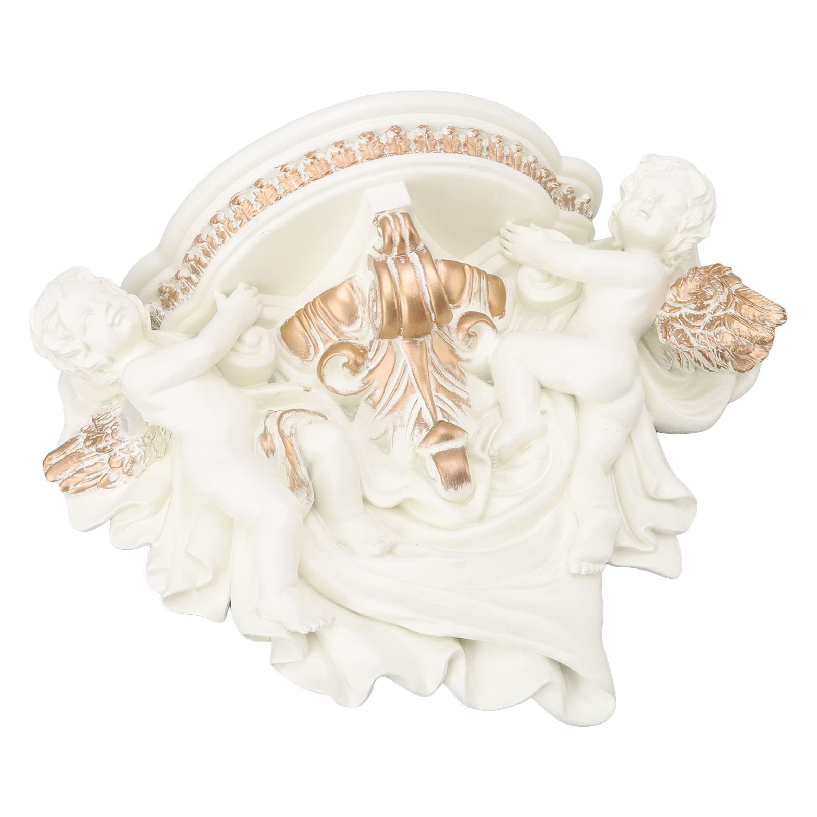 Angel Wall Shelf - Stable Multipurpose Decorative Shelf for Kitchen, Bathroom & Living Room - European Style Beige & Gold Finish - Perfect for Home Decor & Organizing