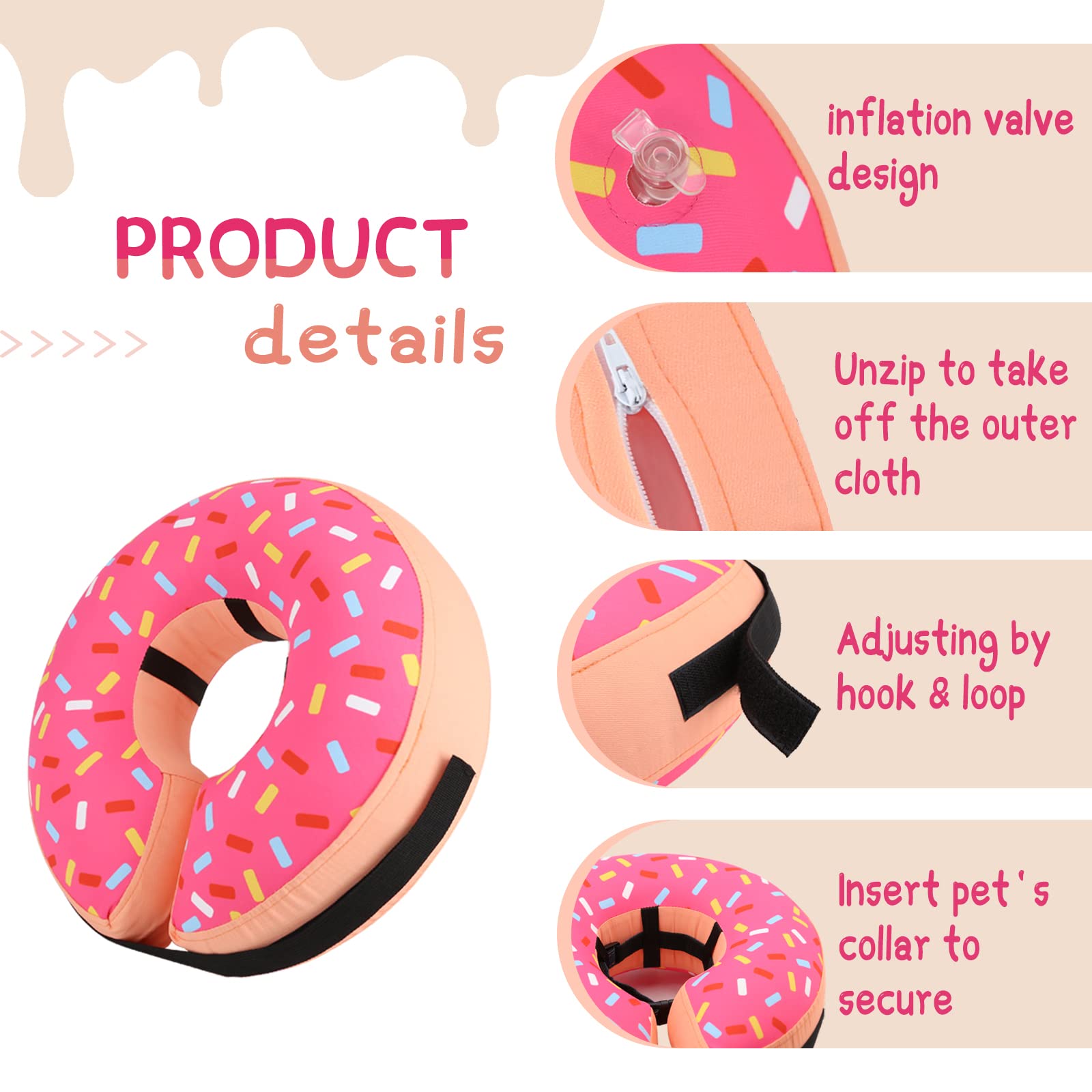 Inflatable Dog Cone Collar for Small & Medium Dogs - Soft Recovery Collar for Dogs & Cats - Post-Surgery E-Collar Alternative - Perfect for Wound Protection & Comfort After Spay/Neuter Surgery