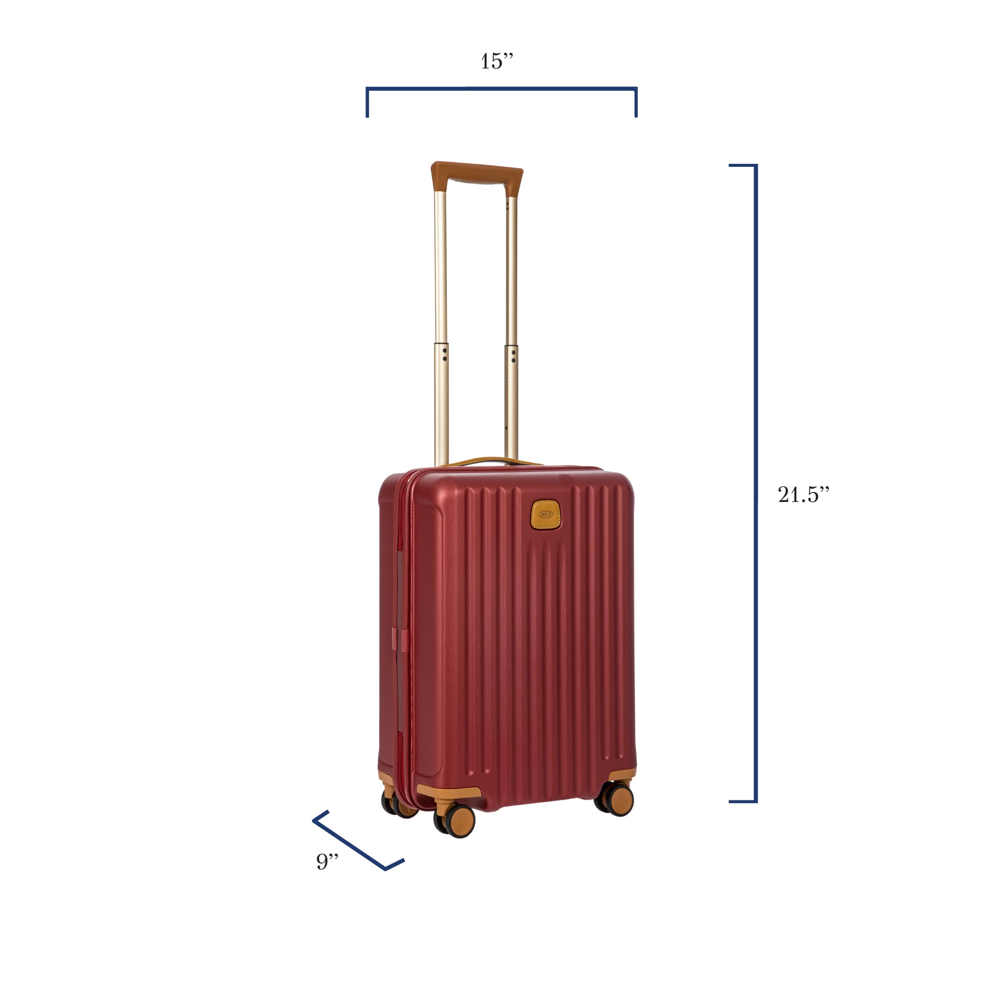 Bric's Capri 2.0 21-Inch Spinner Carry On Luggage - Lightweight Polycarbonate Suitcase with 360° Spinner Wheels - Durable Luxury Travel Bag for Business Trips & Weekend Getaways (Bordeaux)