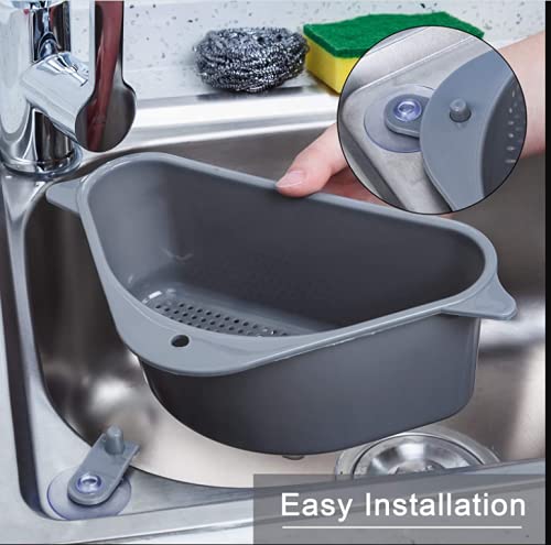 LADILA Kitchen Sink Organizer - Stainless Steel Drain Basket, Dish Rack & Storage Shelf for Sponge, Soap, Fruits & Vegetables | Space-Saving Sink Accessory for Organized Kitchen Cleaning & Drainage