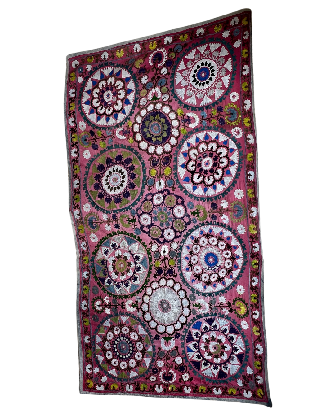 Extra Large Suzani 08 - Handmade Turkish Cotton Throw Blanket for Sofa, Bed & Home Decor | Perfect for Boho Chic, Farmhouse & Cozy Living Room Style
