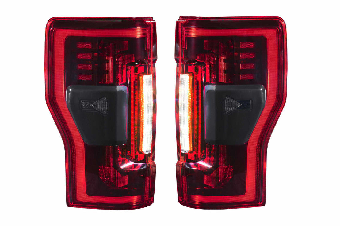 2017-2022 Ford Super Duty XB LED Tail Lights - Smoked Black Housing with Sequential Turn Signals - Upgrade for F250 F350 F450 - Enhanced Visibility & Style for Night Driving & Off-Road Adventures