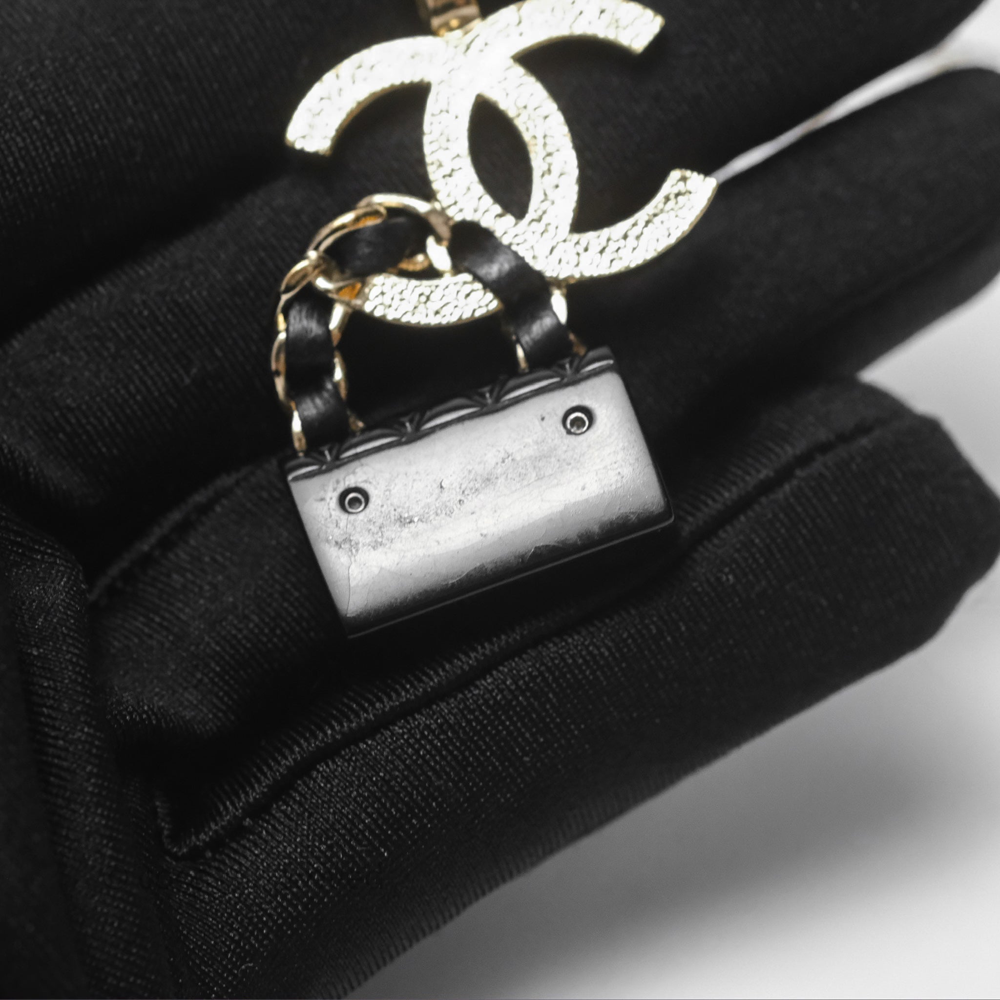 Chanel CC Black Flap Bag Pendant Necklace in Gold Tone - Elegant Jewelry for Women, Perfect Gift for Birthday, Anniversary & Special Occasions