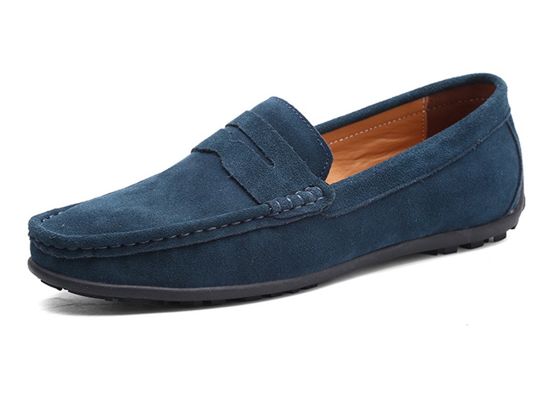Stylish Men's Suede Leather Penny Loafers - Comfortable Slip-On Driving Moccasins & Boat Shoes for Casual Wear, Office, and Outdoor Activities