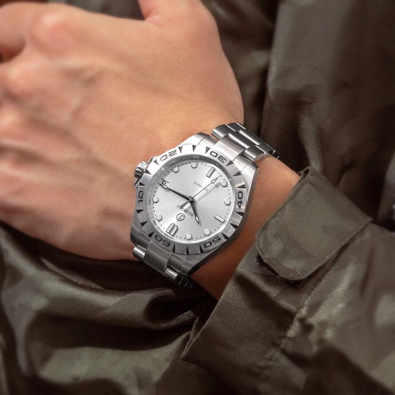 URBAN DATE Stainless Steel Automatic Watch - 3 Hand Hi-Beat (28,800 BPH) with 72-Hour Power Reserve | Perfect for Business, Casual & Formal Occasions