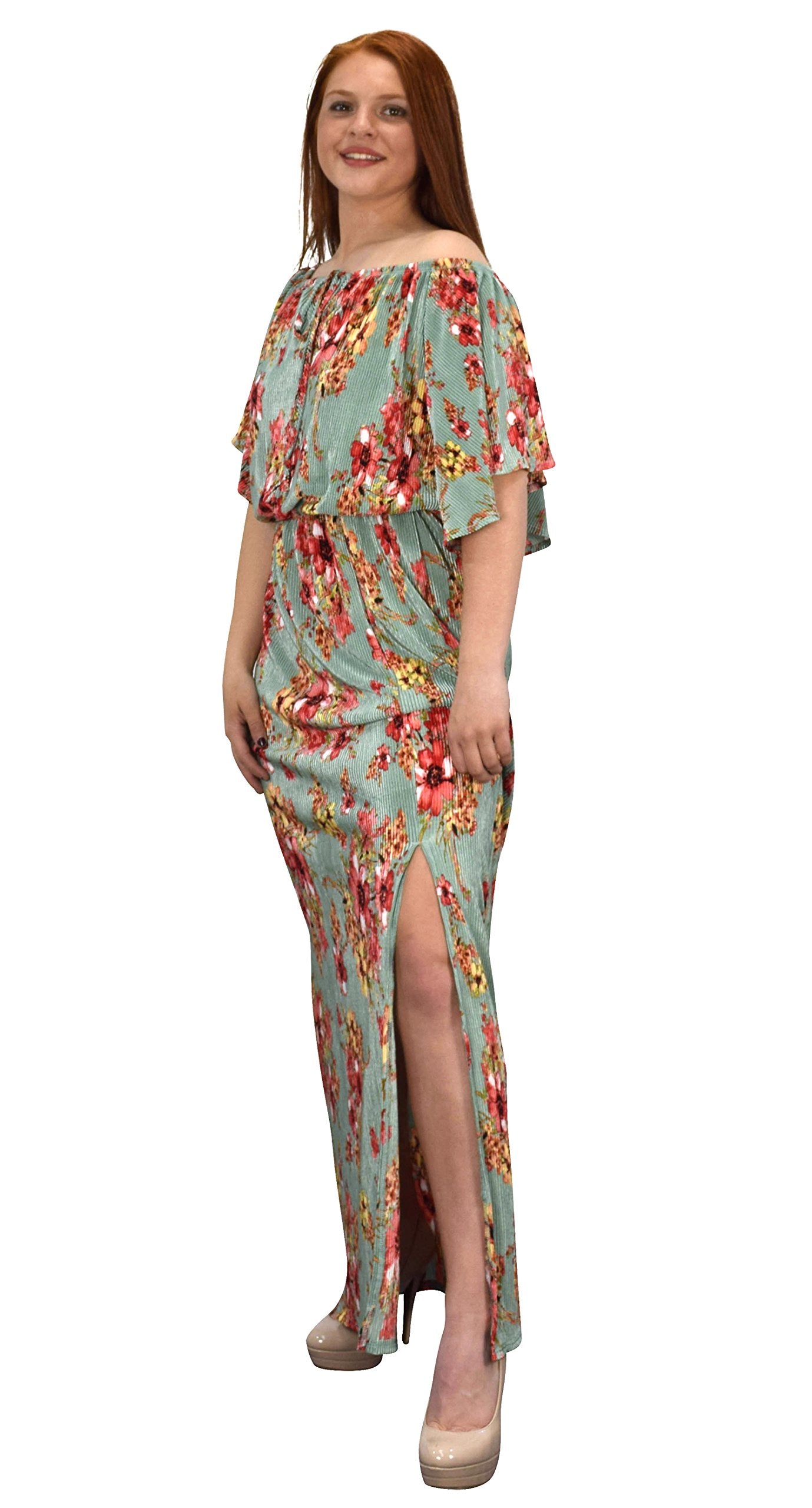 Women's Bohemian Floral Maxi Dress - Vintage Summer Long Dress for Beach, Music Festivals & Casual Outings