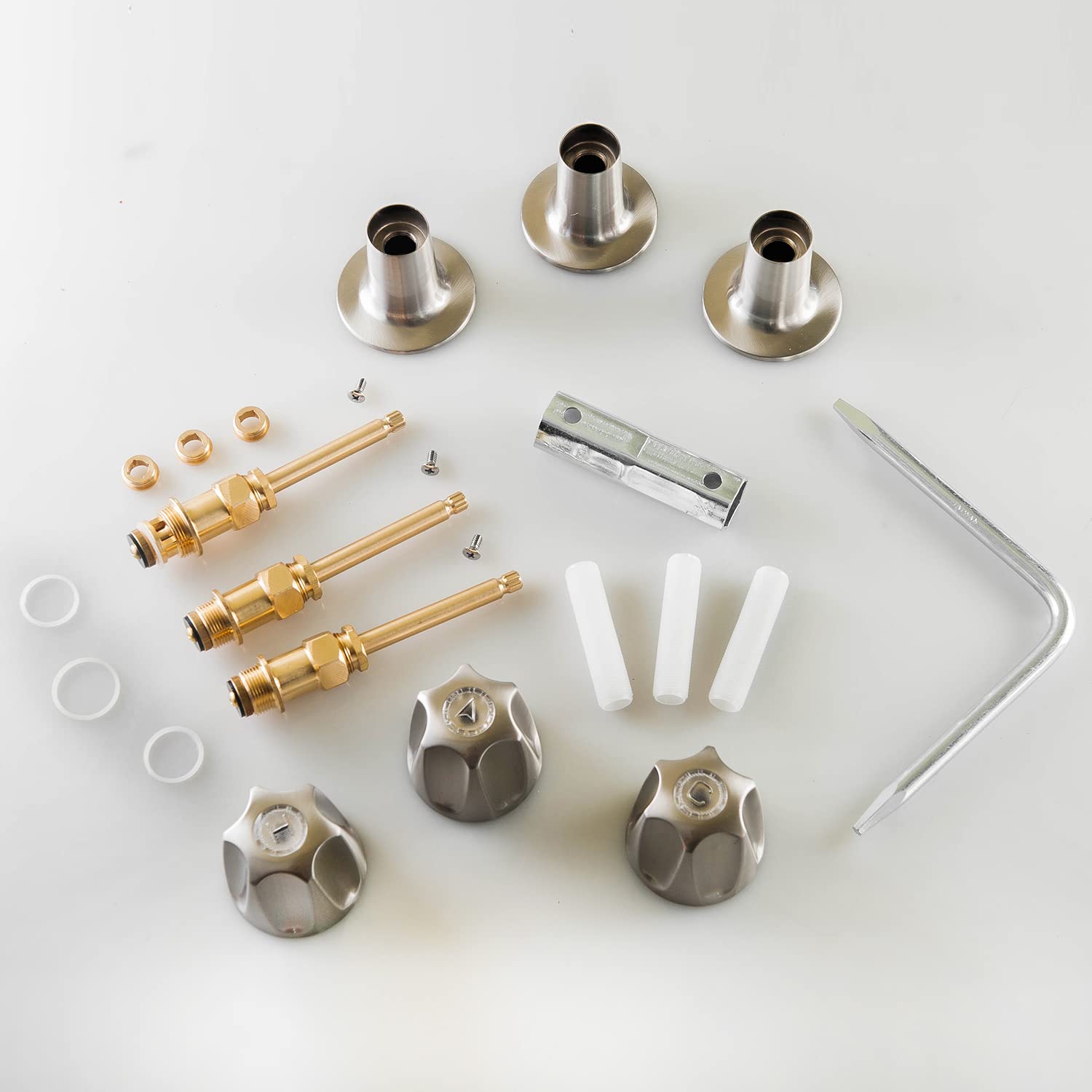 Price Pfister Bathtub and Shower 3-Handle Trim Set - Heavy Duty Metal Construction in Satin Nickel Finish | Easy DIY Installation | Perfect for Bathroom Renovations & Modern Home Upgrades