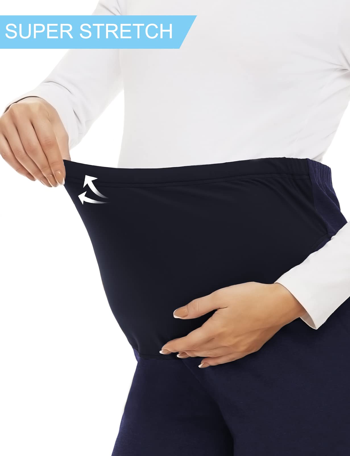 Tapata Women's Maternity Bootcut Dress Pants - Over Belly Pregnancy Work Pants with Pockets (28