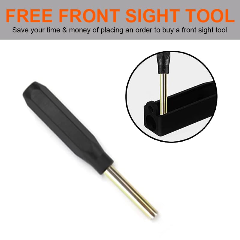 Universal Pistol Sight Pusher Tool - Upgraded Gun Sight Adjuster with Free Front Sight Tool for Easy Installation | Perfect for Glock, 1911, Sig Sauer & More | Gunsmithing & Range Accessories