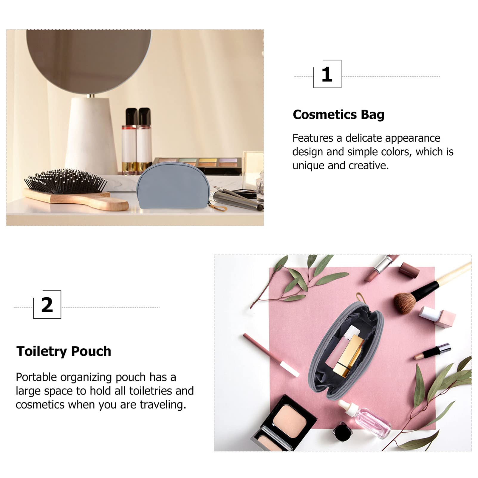 SOIMISS Travel Makeup Bag - Waterproof Toiletry Organizer for Purse, Mini Storage Pouch, Simple Wallet & Cosmetic Case - High Capacity Polyester Wash Bag (Great for Travel, Gym, Daily Use & On-the-Go Essentials)