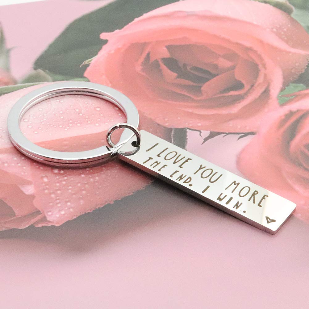 Jstud Inspirational Keychain - 'I Love You More' Couples Gift for Birthday, Anniversary, Graduation | Romantic Keepsake for Her & Women | Perfect for Gifting & Daily Use