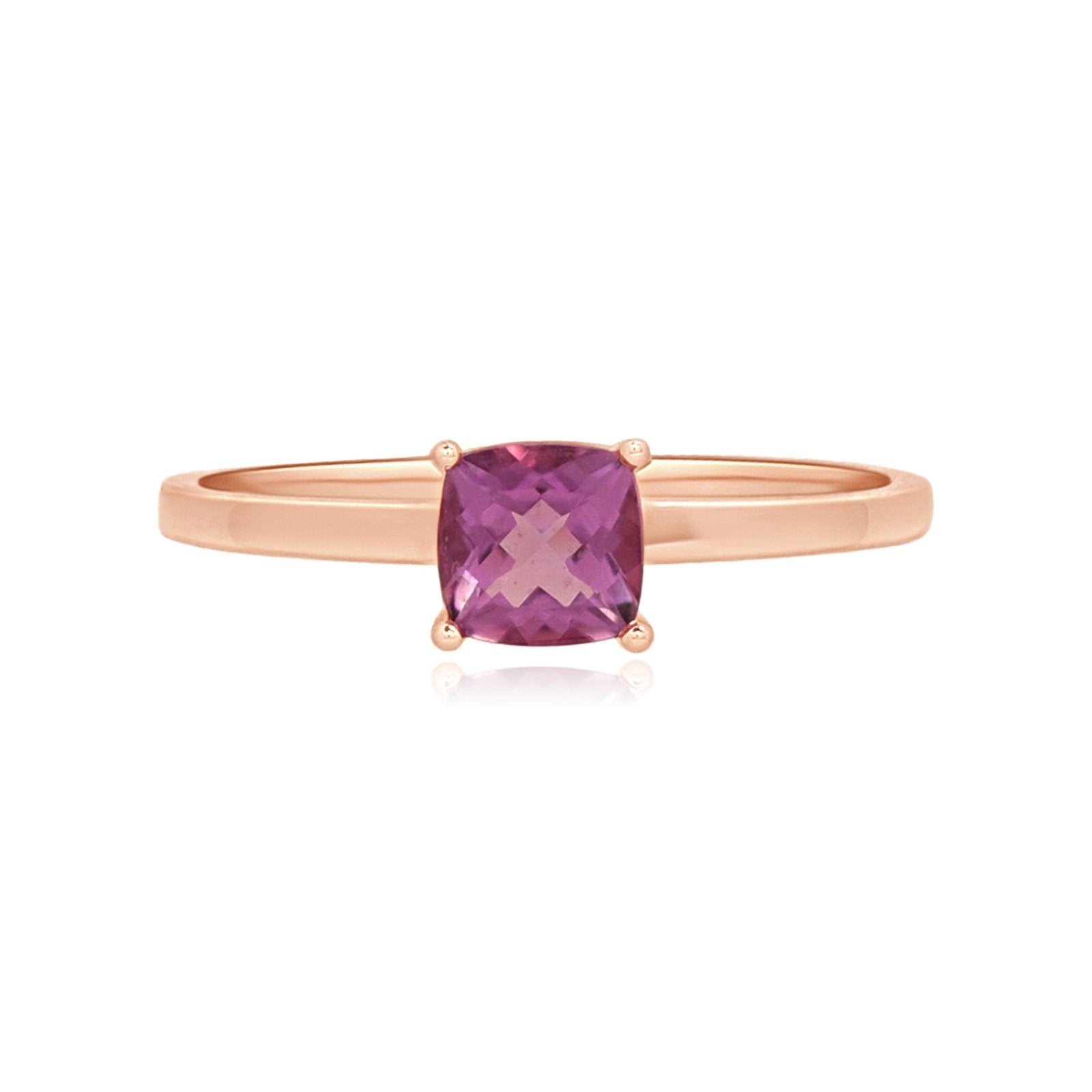 14K Rose Gold Cushion Cut Amethyst Cocktail Ring for Women - Elegant Statement Jewelry for Parties, Weddings & Special Occasions
