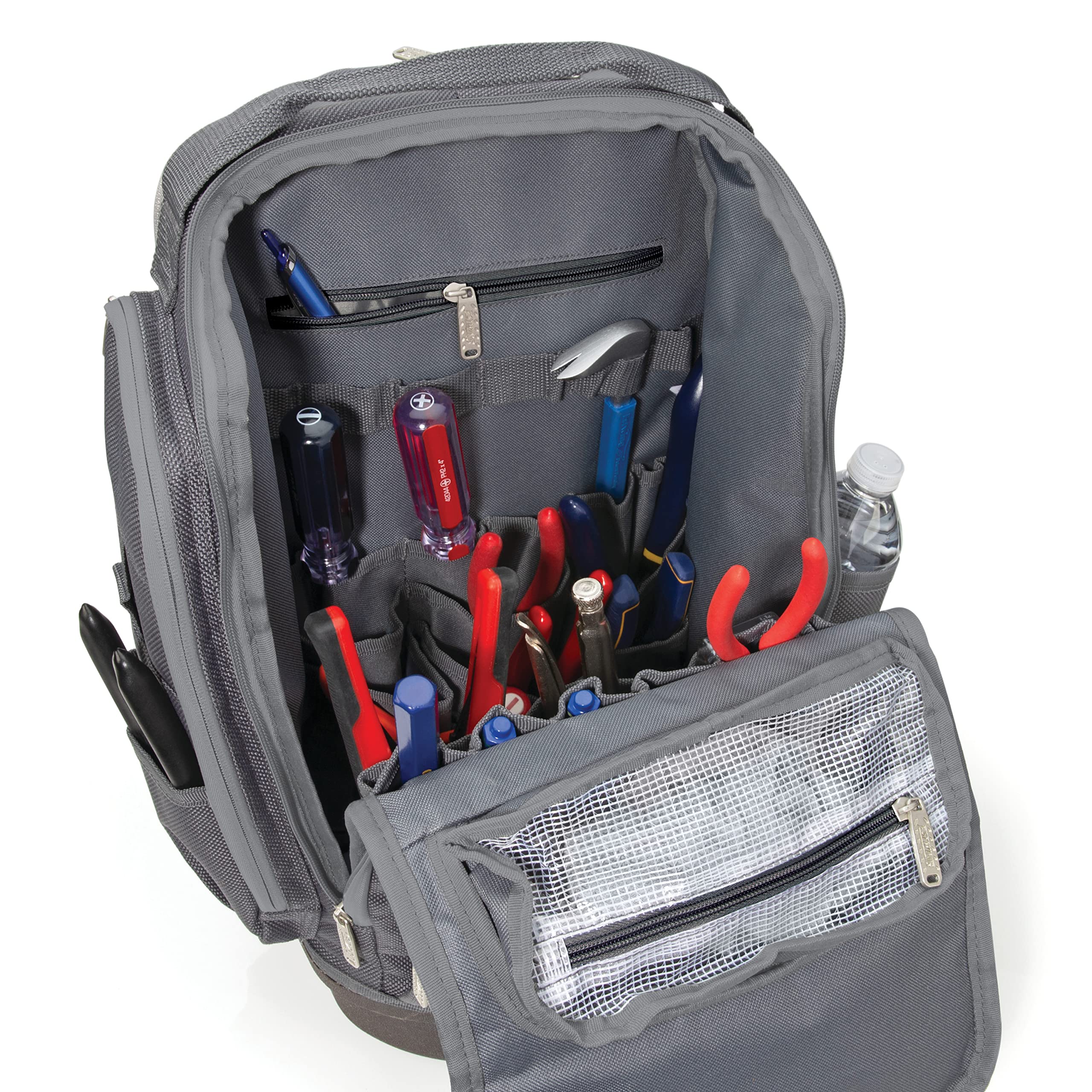 Estwing 94759 20-Inch Durable Hard Bottom Tool Backpack for Construction Workers & Electricians - Heavy Duty Storage for Hammers, Wrenches & Power Tools